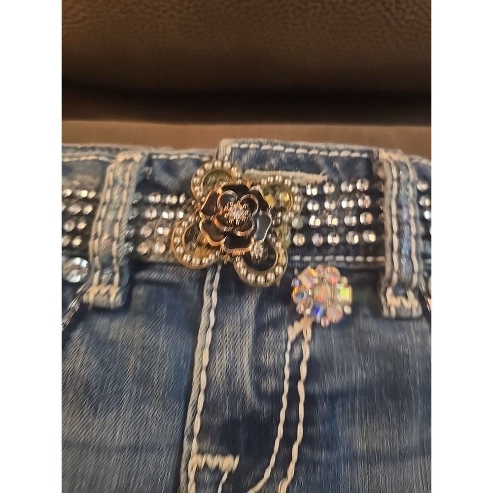 Upcycled Denim Crossbody Purse 14x11" - Picture 7 of 12